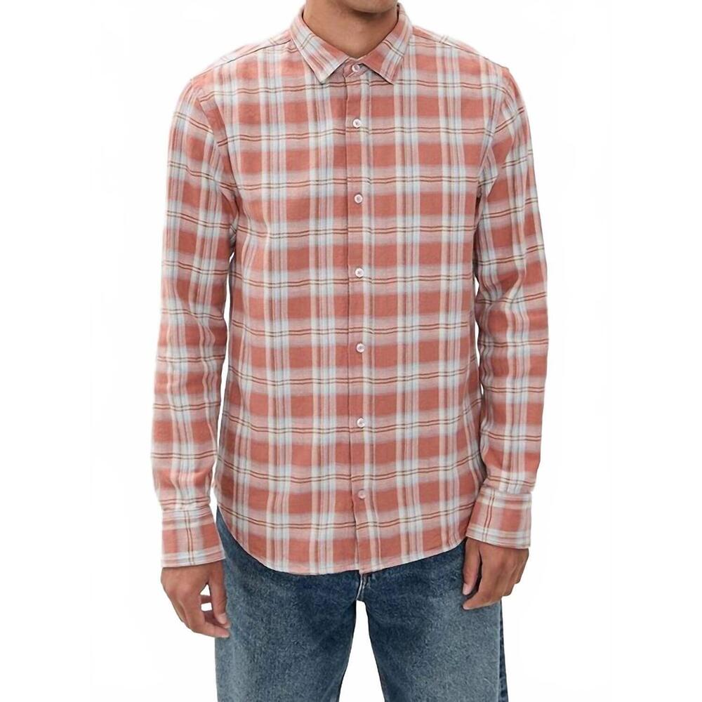 NEW SAVE KHAKI UNITED japanese slub flannel shirt in burnt orange